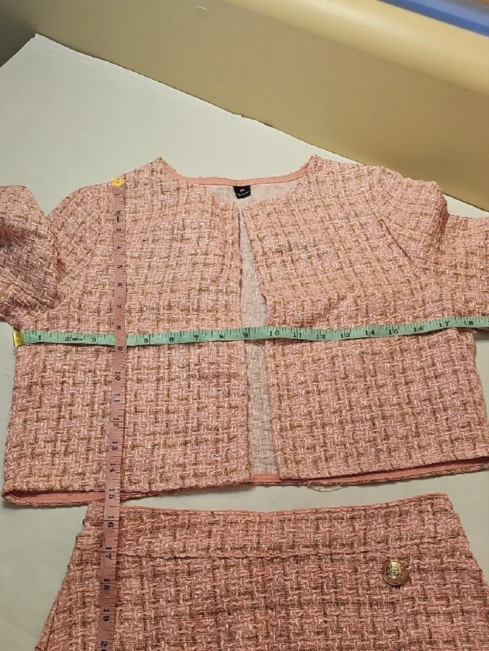 Elle Woods Pink Costume Tweed Mini Skirt Set.size XS